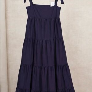 Jason Wu Tiered Maxi Dress Small Navy New